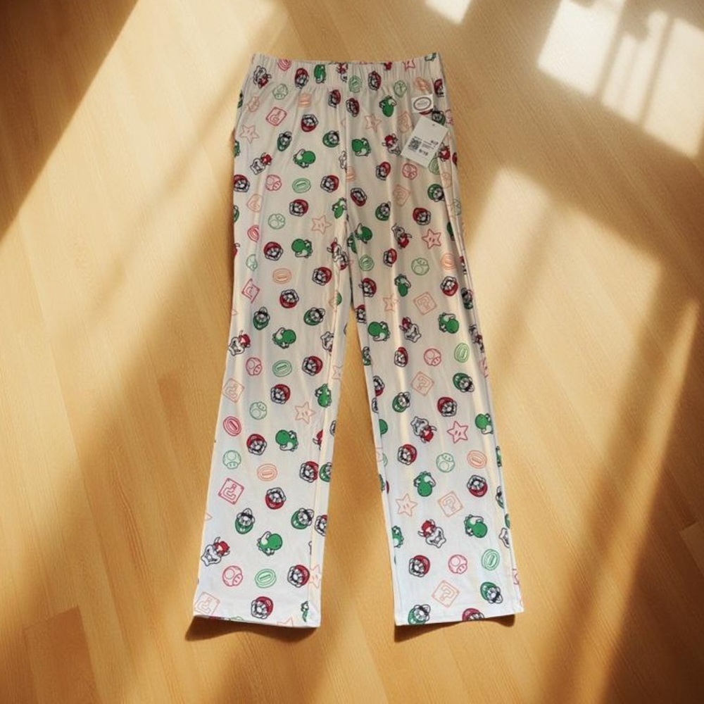 Nintendo Super Soft Cream Pants with Multicolor Character Print